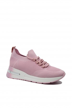 Sneakers damă roz stil șosetă din material textil tricotat OTR21019