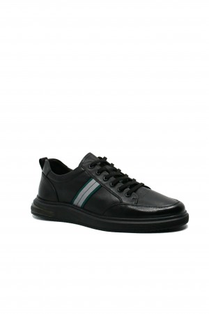 Pantofi sport Franco Gerardo din piele naturală, negri, în stil clasic FNX805